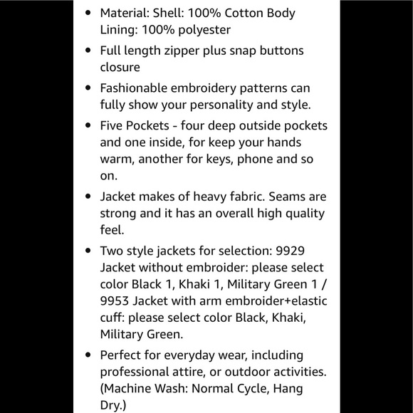 NWT 🥳HP12/2🥳Wenven Men's Military Style Jacket!! - Picture 8 of 8